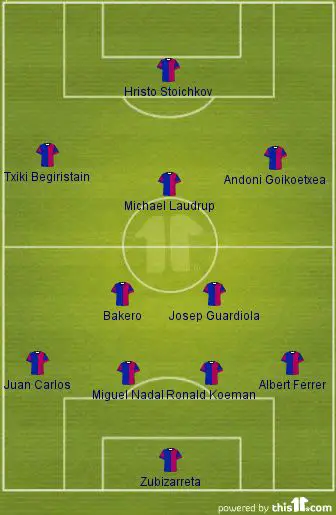 barcelona dream team formation